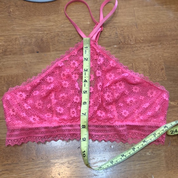 Victoria's Secret Floral Stretchy Lace Pink Racer Back Underwire Bralette M - Picture 13 of 13